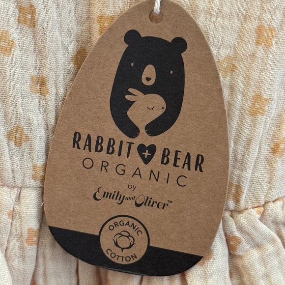 Rabbit and Bear Organic floral Dress with matching hat 3-6M BNWT - Picture 5 of 6